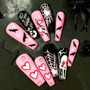 Halloween nails scream movie boo ghost press ons